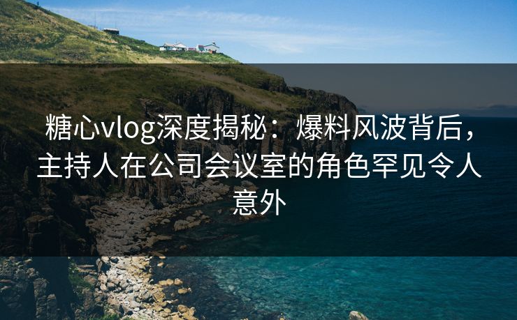 糖心vlog深度揭秘：爆料风波背后，主持人在公司会议室的角色罕见令人意外