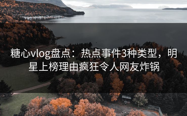 糖心vlog盘点：热点事件3种类型，明星上榜理由疯狂令人网友炸锅  第1张
